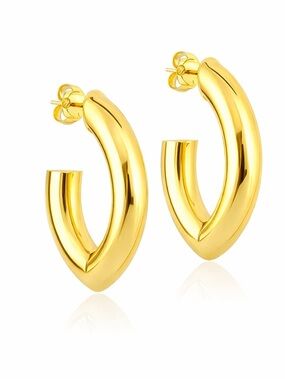 Sheila Fajl Stare Hoops in Shiny Gold